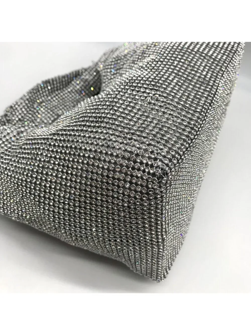 I.N.C. International Concepts Silver Mesh Crystal Hobo Bag